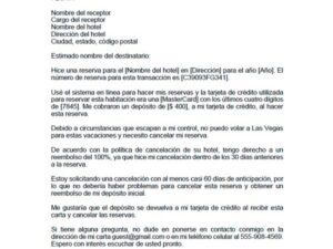 Lee más sobre el artículo Carta De Reservación De Hotel
